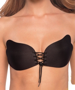 The wing bra supports and enhances SY-1009 BLACK